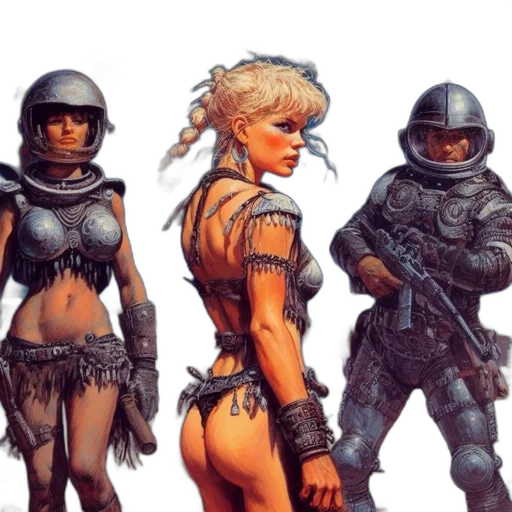 concept art, cyberpunk, comic book art, fantasy art transparent PNG cut-out