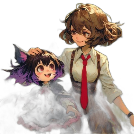 creature, staff, hair, mask transparent PNG cut-out