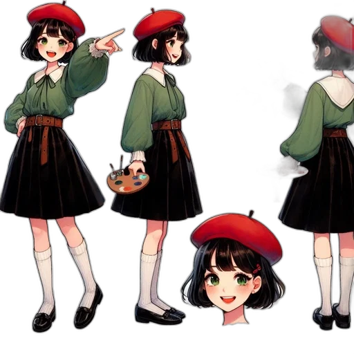 hat, dress, staff, concept art transparent PNG cut-out
