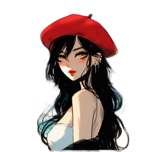 hat, dress, face, crown transparent PNG cut-out