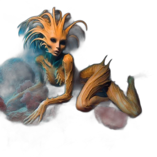 creature, dragon, hair, animal transparent PNG cut-out