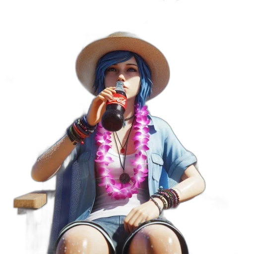 bottle, hat, face, staff transparent PNG cut-out