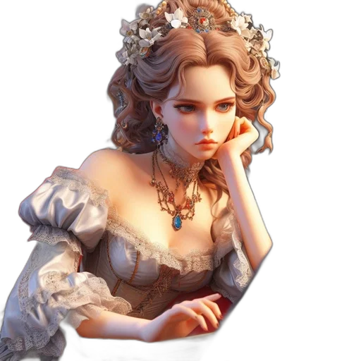 crown, dress, jewelry, face transparent PNG cut-out