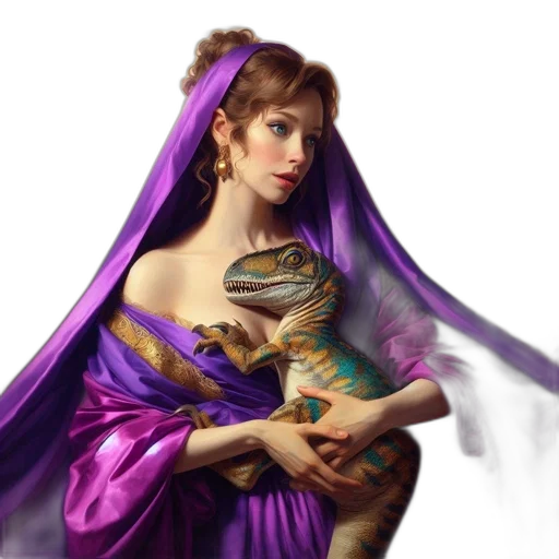 dress, dragon, jewelry, fantasy art transparent PNG cut-out