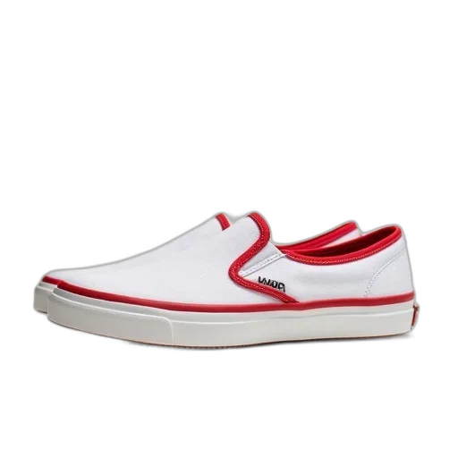 shoes, pair, white, red transparent PNG cut-out