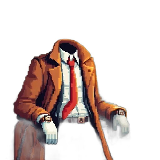 jacket, staff, robot, weapon transparent PNG cut-out