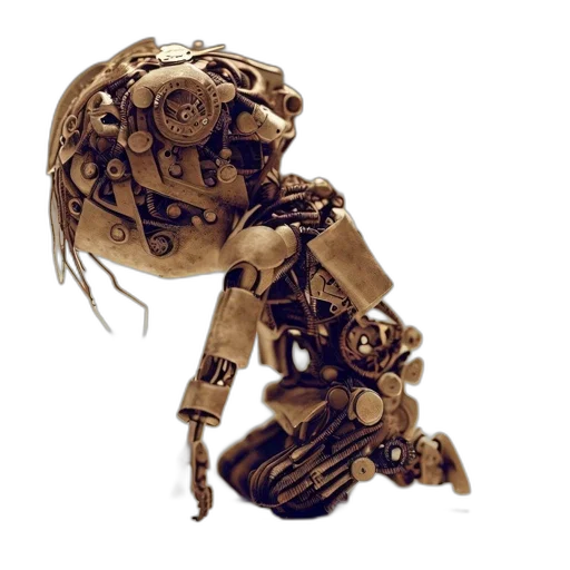 robot, weapon, concept art, 3d render transparent PNG cut-out