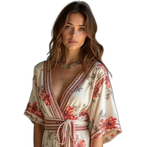 dress, jewelry, jacket, earth tones transparent PNG cut-out
