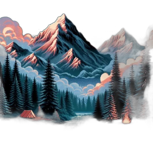 concept art, watercolor, pixel art, fantasy art transparent PNG cut-out