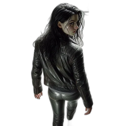 jacket, creature, hair, concept art transparent PNG cut-out