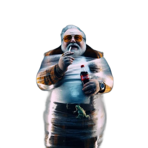 bottle, mask, jacket, robot transparent PNG cut-out