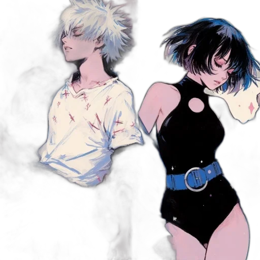 concept art, comic book art, anime, watercolor transparent PNG cut-out