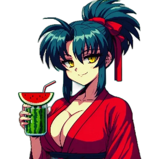 weapon, staff, vaporwave, pixel art transparent PNG cut-out