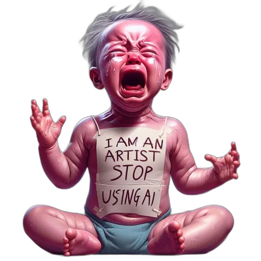 face, creature, photorealistic, crying transparent PNG cut-out