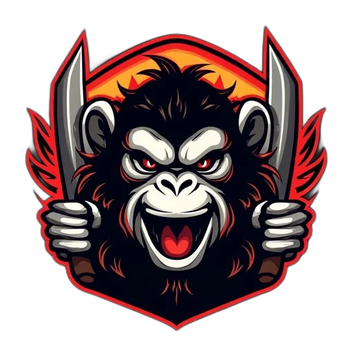 concept art, monkey, knife, fight transparent PNG cut-out