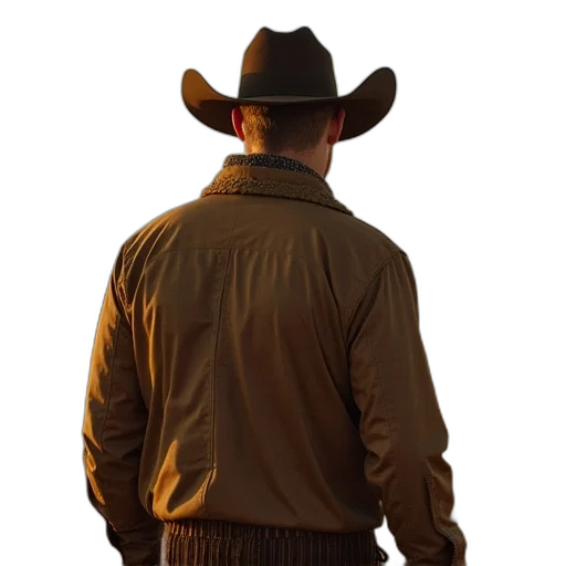 jacket, hat, staff, animal transparent PNG cut-out