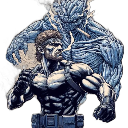 comic book art, concept art, fantasy art, rugged transparent PNG cut-out