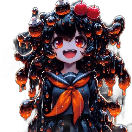 robot, hair, creature, staff transparent PNG cut-out