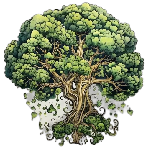 tree, crown, concept art, fantasy art transparent PNG cut-out