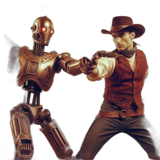 robot, concept art, 3d render, comic book art transparent PNG cut-out