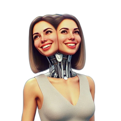 robot, face, mask, cyberpunk transparent PNG cut-out