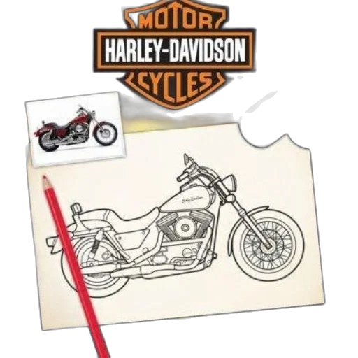 concept art, cartoon, harley-davidson, coloring transparent PNG cut-out
