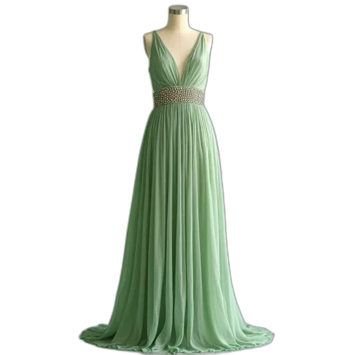 dress, green, earth tones, pastel transparent PNG cut-out