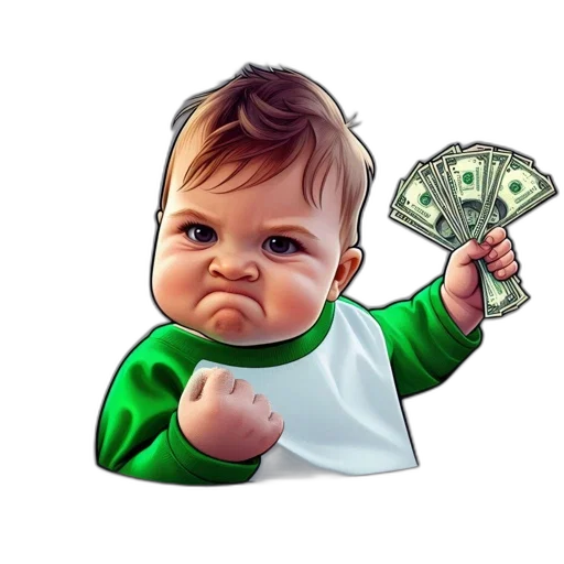 photorealistic, pixel art, baby, determined transparent PNG cut-out