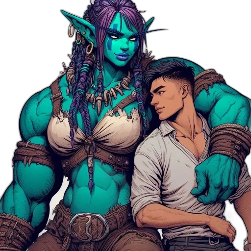 comic book art, fantasy art, concept art, cyberpunk transparent PNG cut-out