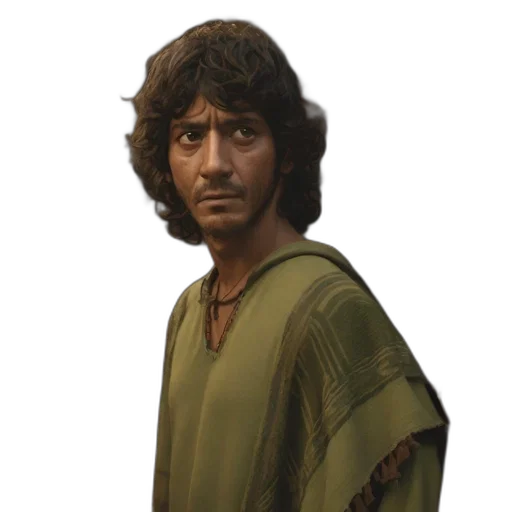 face, staff, hair, sword transparent PNG cut-out