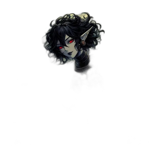 hair, staff, mask, crown transparent PNG cut-out