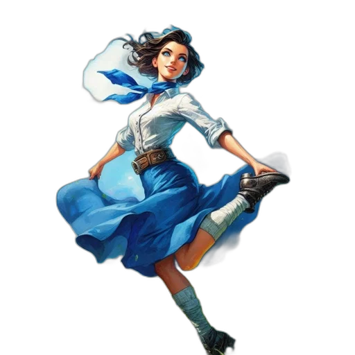 dress, staff, shoes, concept art transparent PNG cut-out