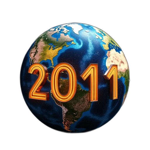 2011, new, year, globe transparent PNG cut-out