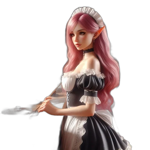 dress, staff, fantasy art, concept art transparent PNG cut-out