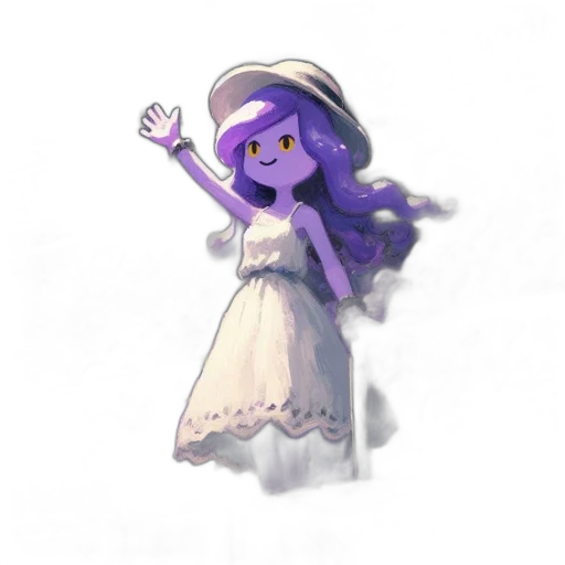 dress, hat, staff, creature transparent PNG cut-out