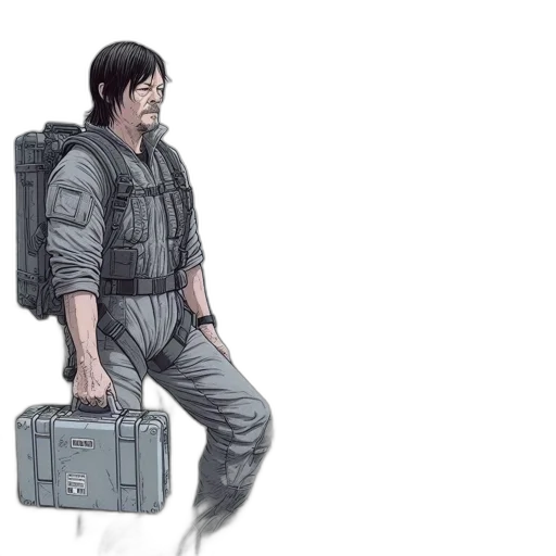jacket, weapon, robot, concept art transparent PNG cut-out