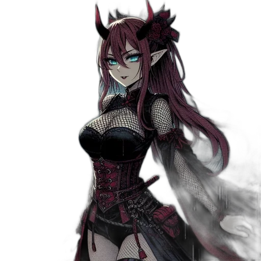 dragon, dress, staff, mask transparent PNG cut-out