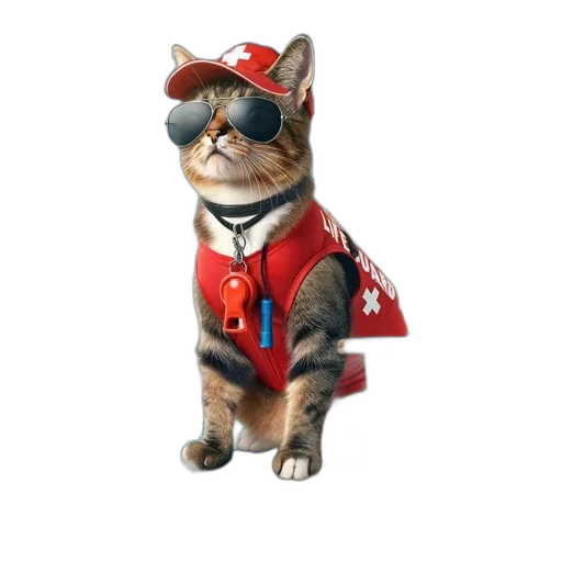 jacket, staff, animal, 3d render transparent PNG cut-out