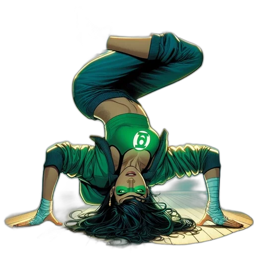 comic book art, concept art, green, woman transparent PNG cut-out