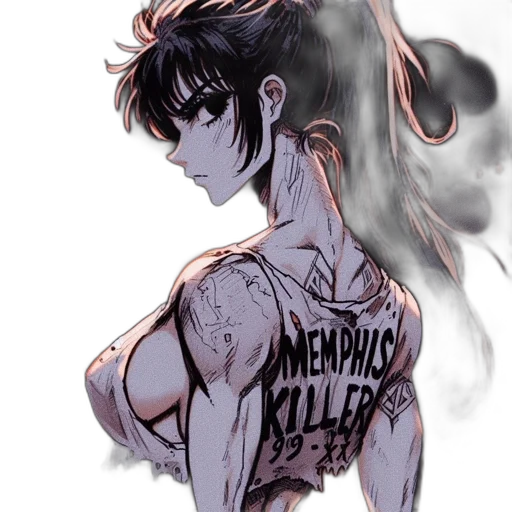 watercolor, anime, comic book art, cyberpunk transparent PNG cut-out