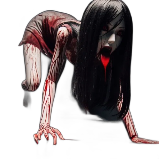 creature, hair, face, concept art transparent PNG cut-out