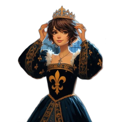 crown, dress, jewelry, fantasy art transparent PNG cut-out