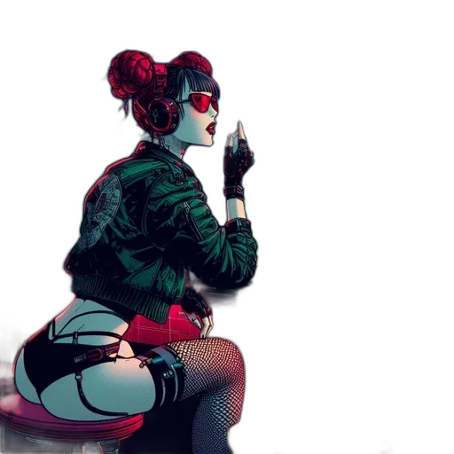 jacket, cyberpunk, concept art, comic book art transparent PNG cut-out