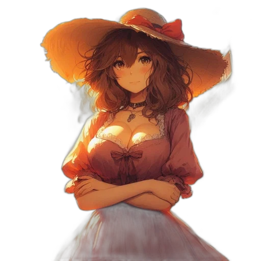 dress, hat, crown, flower transparent PNG cut-out