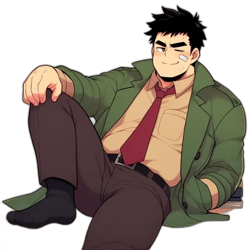 jacket, staff, cartoon, concept art transparent PNG cut-out