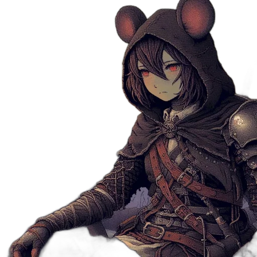 mask, jacket, staff, weapon transparent PNG cut-out