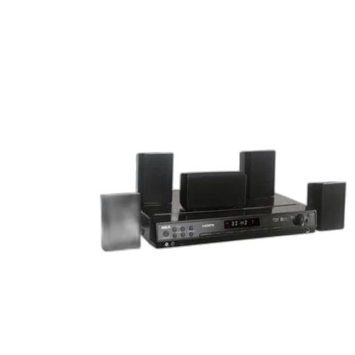 3d render, black, home, theater transparent PNG cut-out