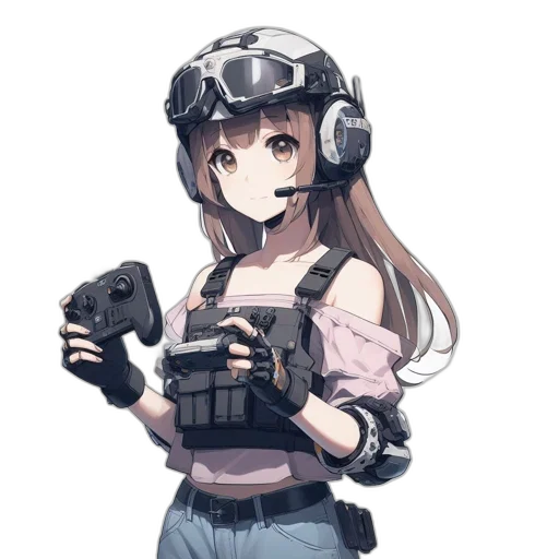weapon, robot, staff, hat transparent PNG cut-out
