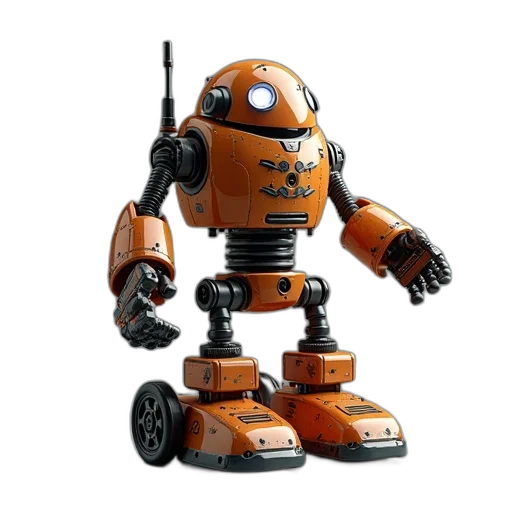 robot, weapon, 3d render, concept art transparent PNG cut-out
