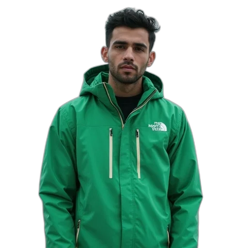 jacket, staff, face, 3d render transparent PNG cut-out